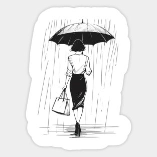 Sous la pluie. Sticker